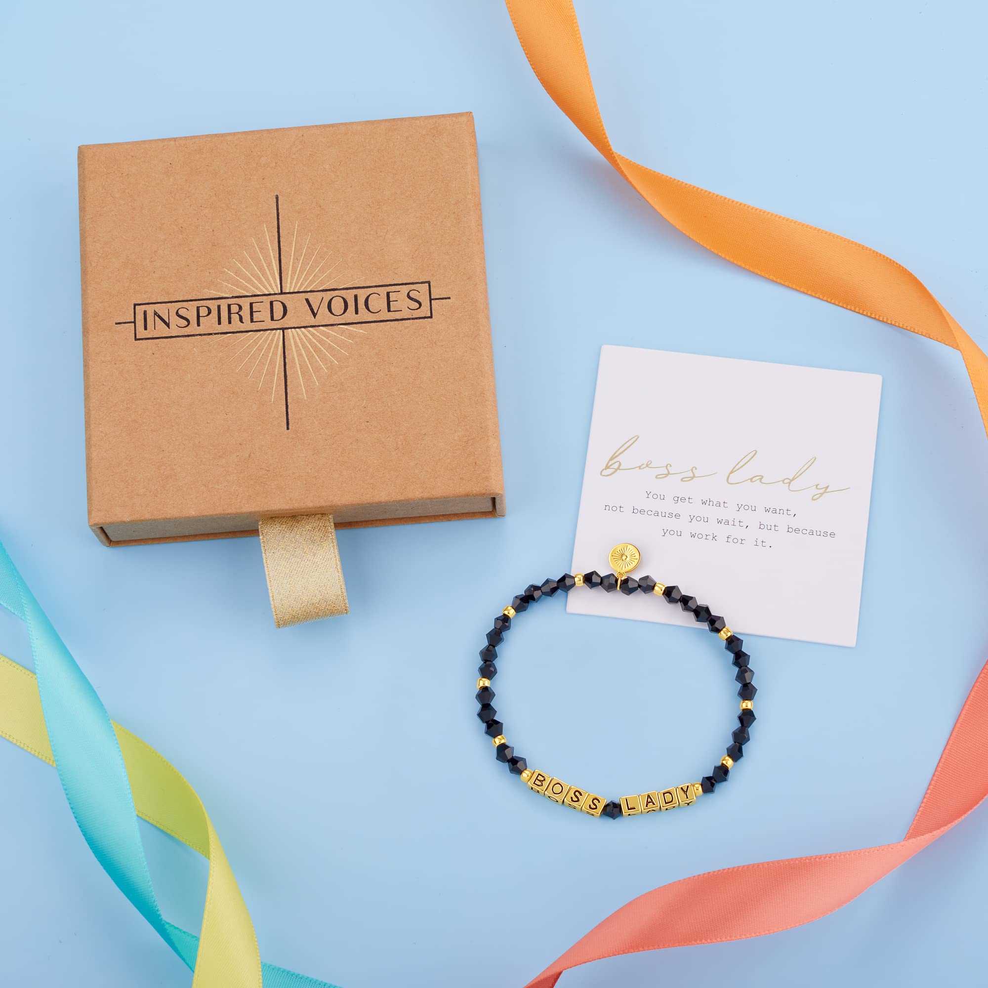 Inspired Voices Motivational Bracelets for Women - Inspirational Beaded Stretch Bracelets, Encouragement Jewelry Gifts | Perfect for Daily Wear, Meditation, Yoga & Empowering Gifts