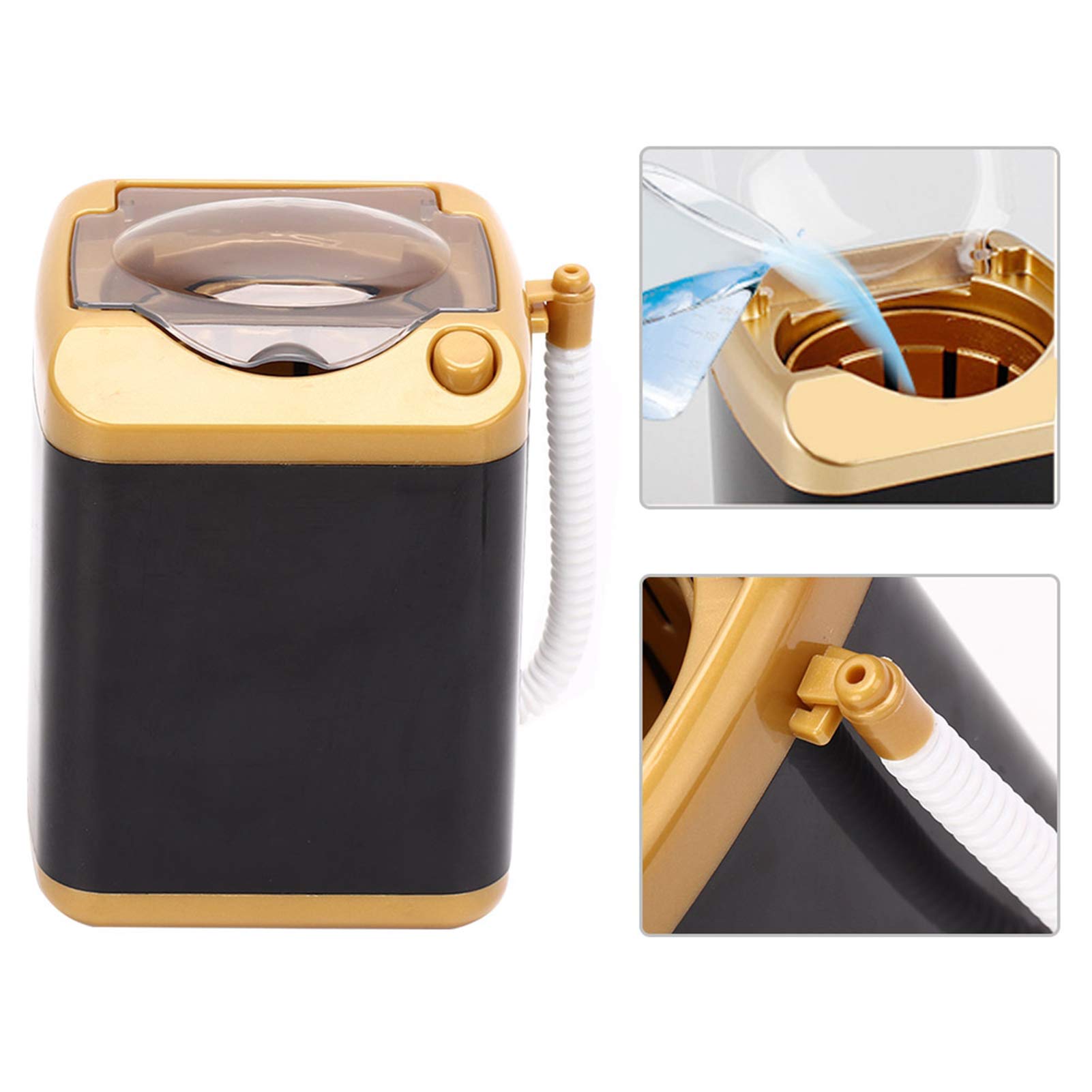 Mini Electric Makeup Brush Cleaner - Portable Cosmetic Tool Washer for Girls & Ladies - Gold (Perfect for Travel, Home & Salon Use)