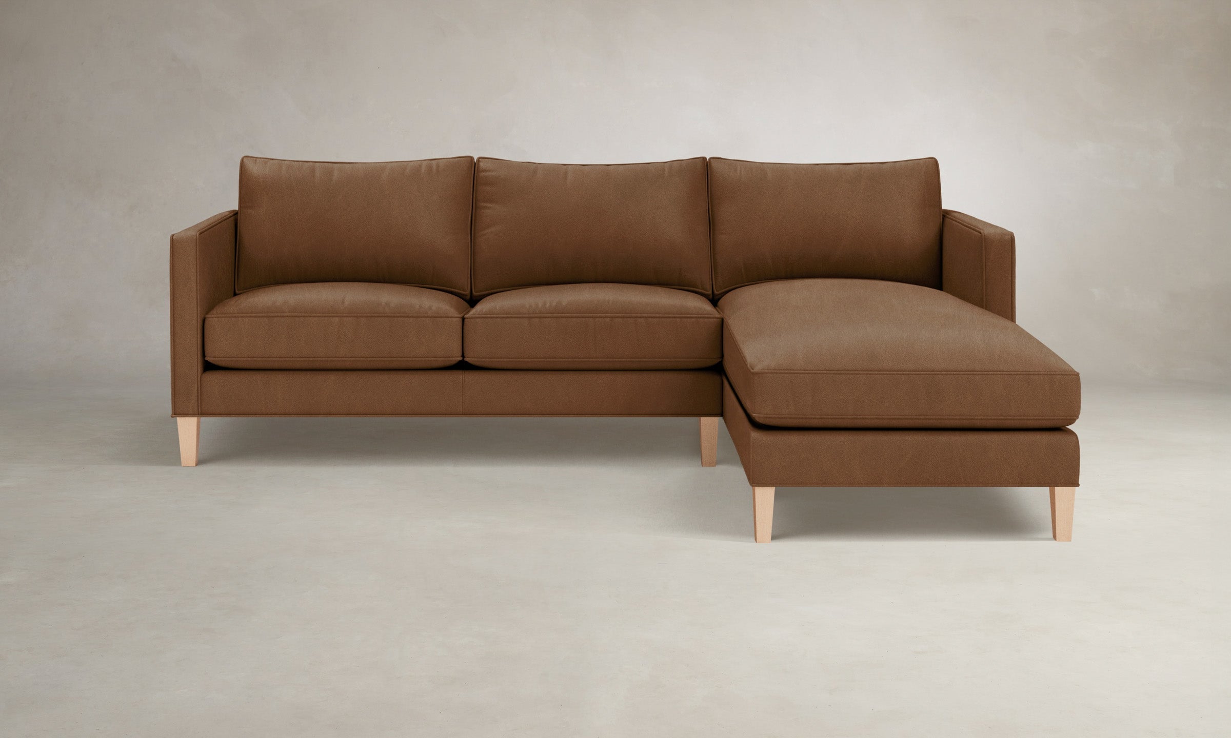 Premium Crosby Sectional Sofa in Tuscan Leather Cognac - Luxurious Living Room Furniture for Home & Office Comfort