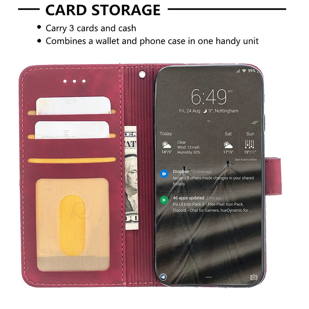 PCD Bengal Max Phone Case - PU Leather Wallet Flip Stand Cover with Card Holder (Red) | Perfect for Business, Travel & Daily Protection