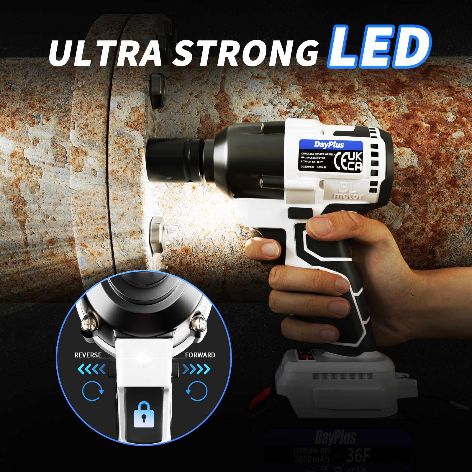 21V 3-in-1 Brushless Cordless Power Tool Set - Impact Wrench, Drill & Screwdriver with 4 Sockets & 12 Drill Bits | 1/2