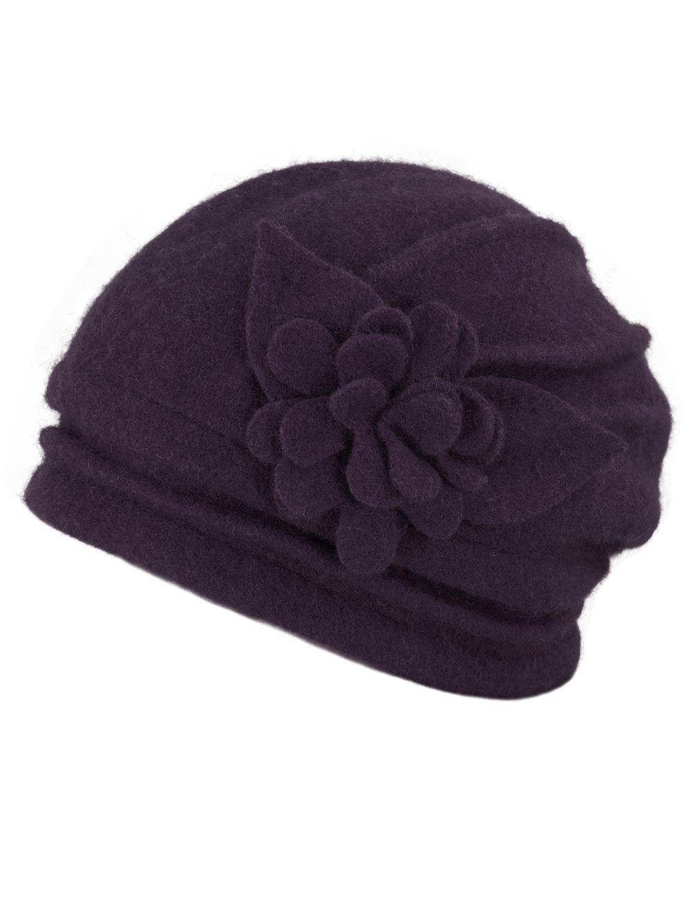 Warm Wool Cloche Winter Hat for Women - Stylish Slouch Bucket Hat with Floral Design | Perfect for Cold Weather & Outdoor Activities