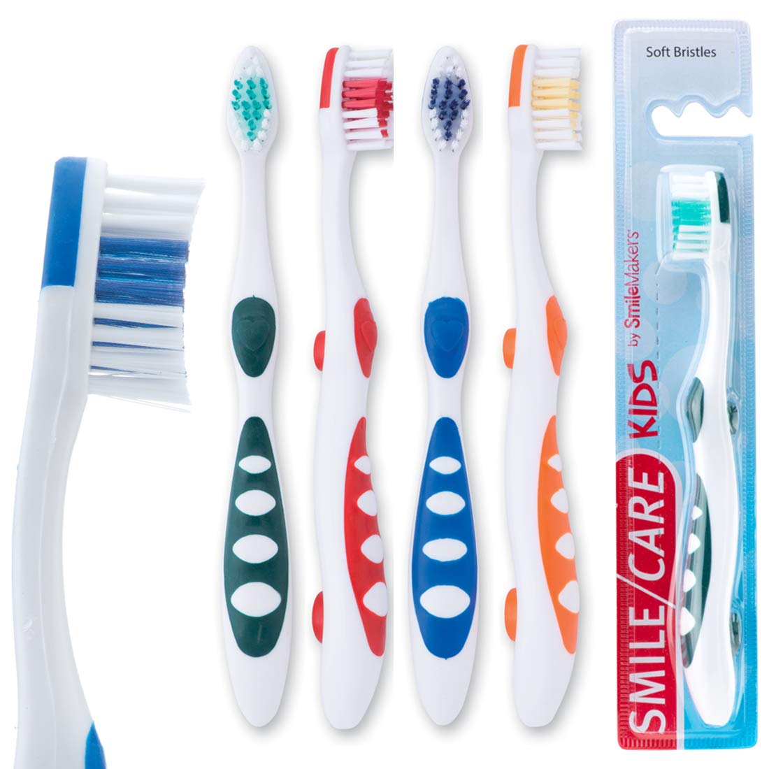 SmileCare Youth Super Grip Toothbrushes - 48 Pack Soft Bristle Toothbrushes for Kids & Children - Perfect for School, Travel & Daily Oral Care
