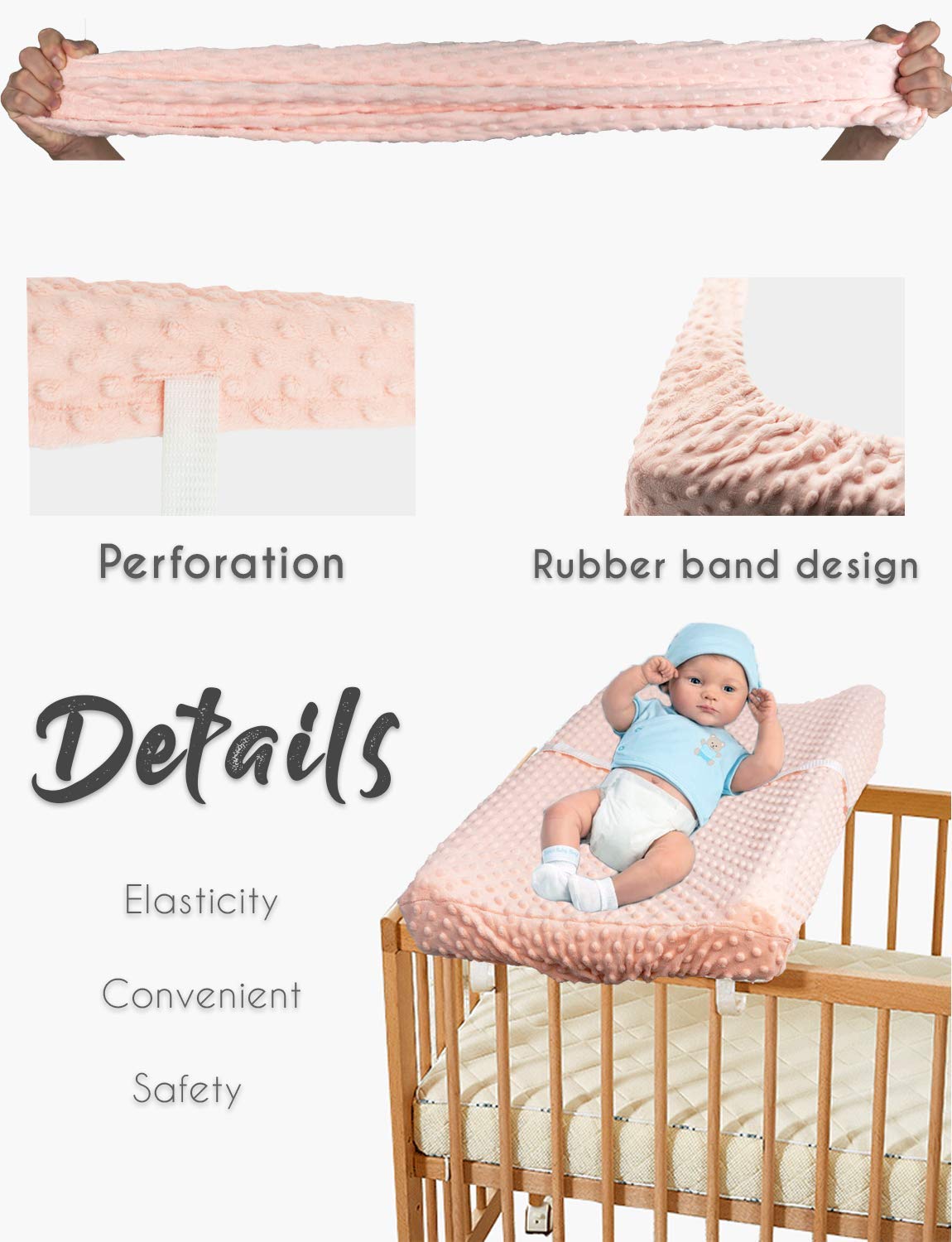 Soft Minky Dot Baby Changing Pad Cover - Ultra Comfortable & Safe for Newborns - Fits 32
