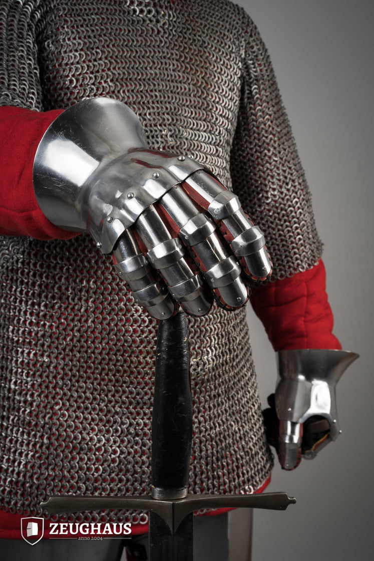 1.6mm Polished Hourglass Gauntlets - Premium Stainless Steel Armor Gloves for Cosplay, LARP & Medieval Reenactment | Perfect for Renaissance Fairs, Theater Performances & Costume Parties