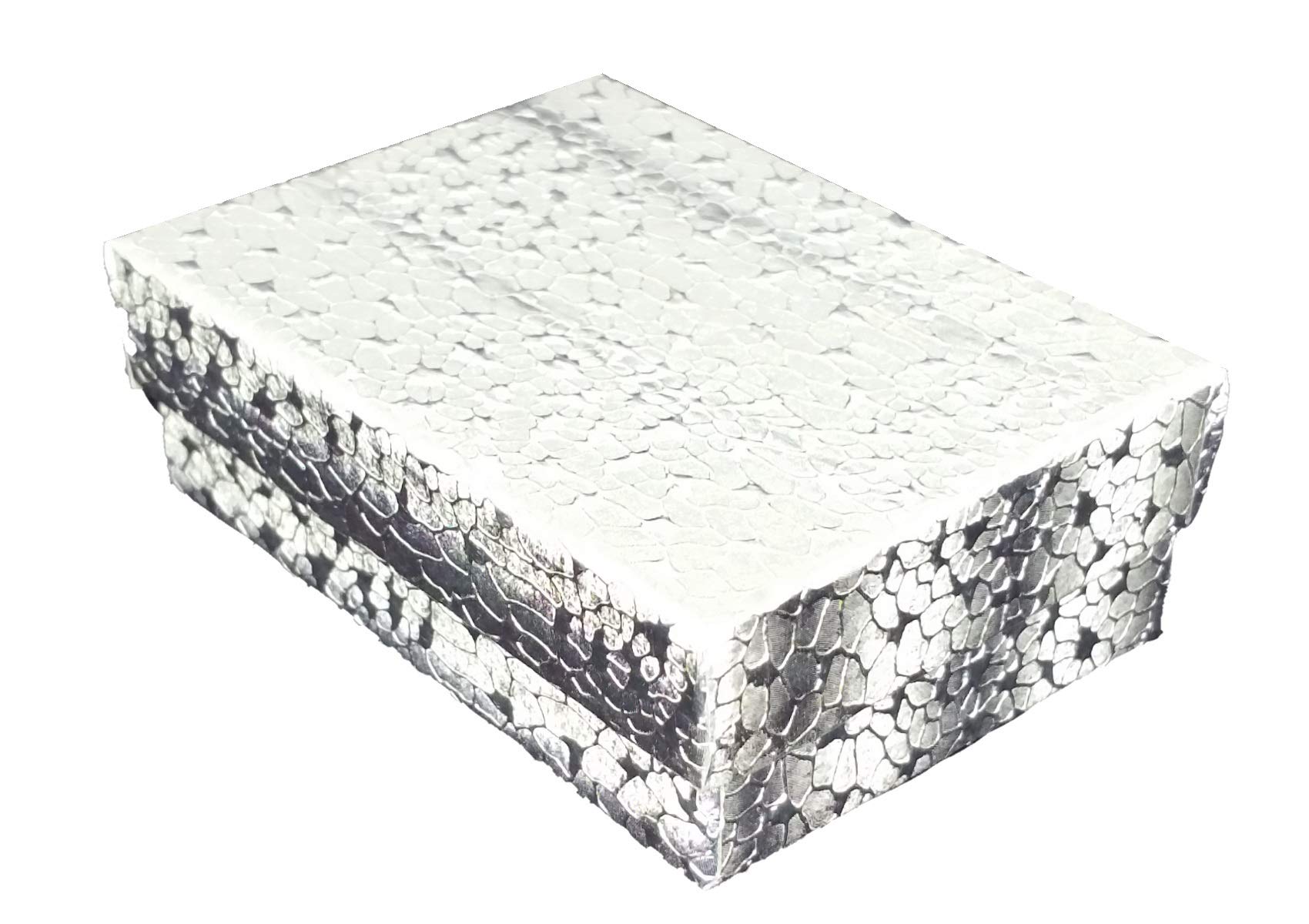 888 Premium Silver Foil Jewelry Gift Boxes - 10 Pack (1 7/8