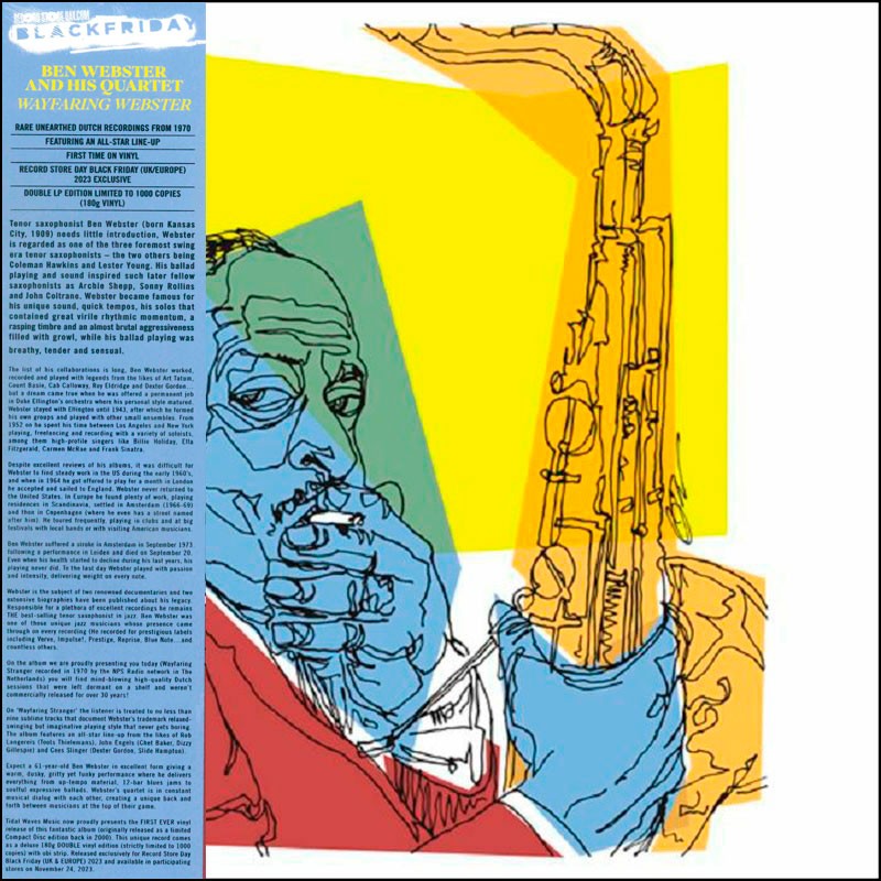 Ben Webster - Wayfaring Webster Vinyl LP Record | Jazz Music Album for Collectors & Audiophiles | Perfect for Relaxing Evenings & Music Enthusiasts