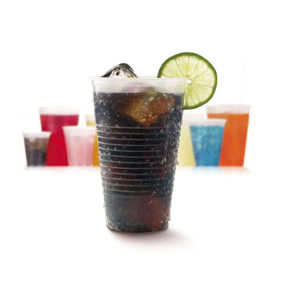 Fabri-Kal RK 10oz Clear Ribbed Cold Drink Cups - Durable Disposable Plastic Cups for Iced Coffee, Smoothies & Party Beverages - Perfect for Restaurants, Cafes & Outdoor Events