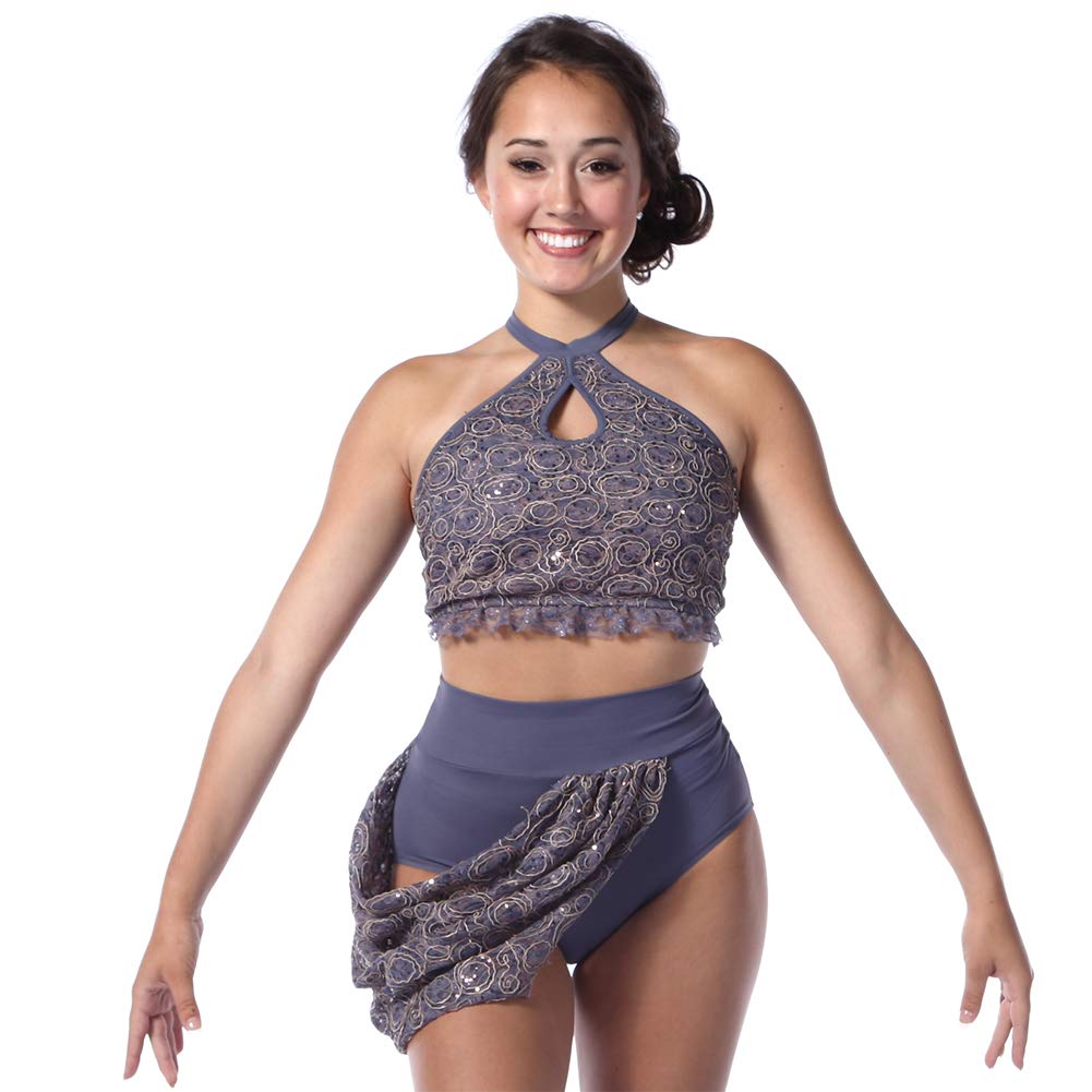 Sexy Women's Lace Dance Costume Halter Keyhole Bra Top - Perfect for Pole Dancing, Burlesque Shows & Sensual Performances