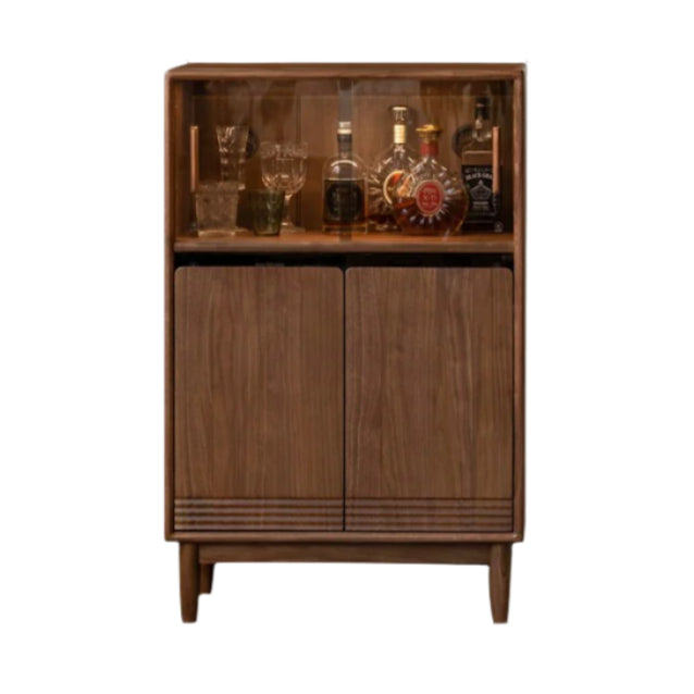 Premium Black Walnut Solid Wood Modern Side Cabinet - Stylish Storage for Living Room, Bedroom & Entryway - Mid-Century Inspired Home Decor