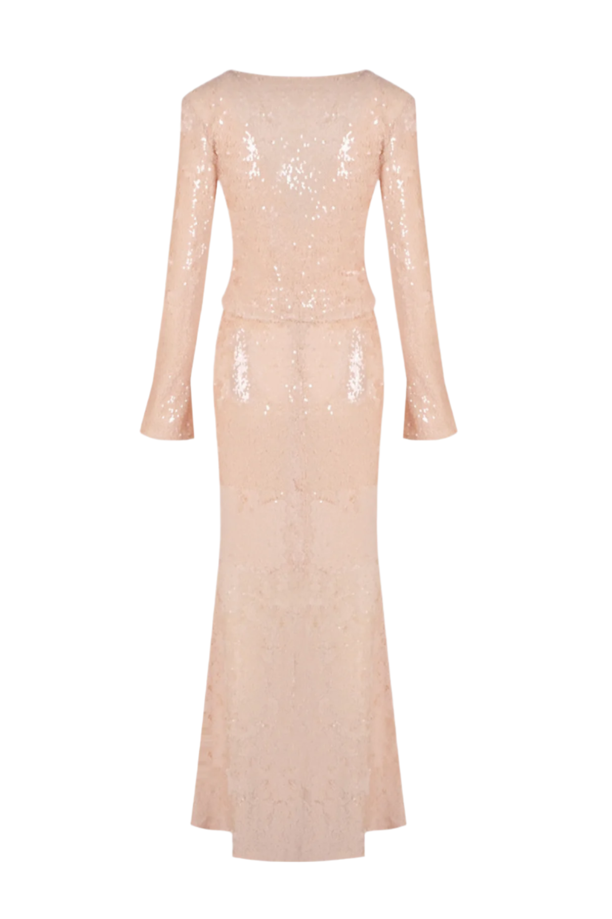 Aubelin Sequin Two Piece Set - Women's Glitter Outfit for Party & Night Out | Elegant Nude Color Matching | Perfect for Club, Wedding & Special Occasions