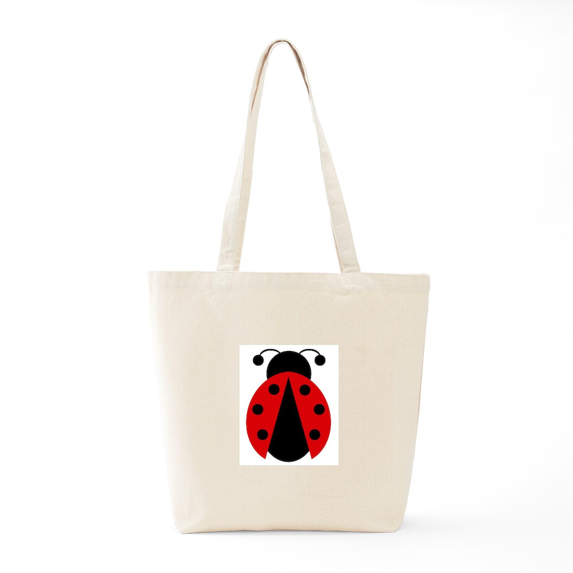 Lady Bug Print Natural Canvas Tote Bag - Eco-Friendly Reusable Shopping Bag for Groceries, Beach & Daily Use | CafePress