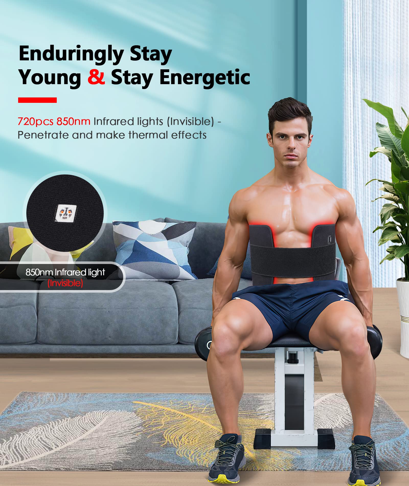 Red Light Therapy Pad for Pain Relief - 180W LED Red & Infrared Light Device Mat with 660nm & 850nm Wavelengths - Targets Waist, Back, Shoulder & Muscle Pain - Perfect for Home Use, Recovery & Relaxation