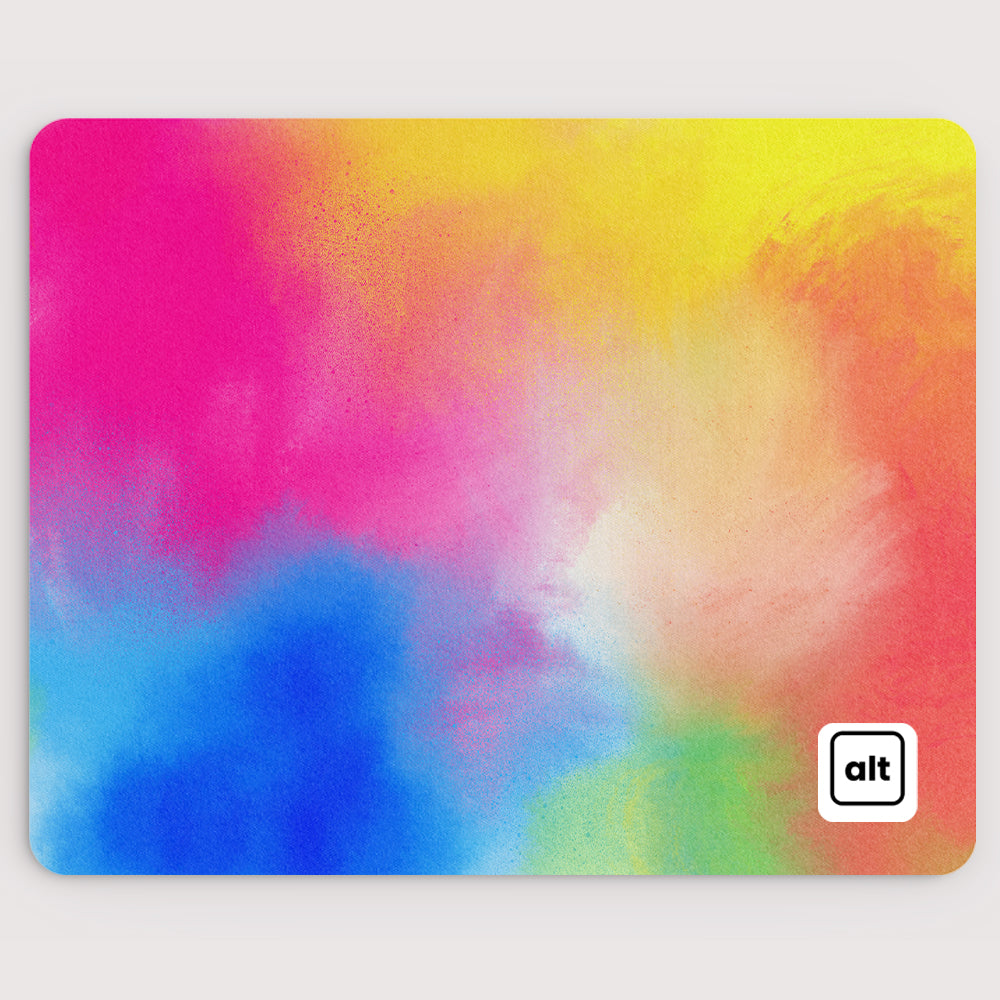 Vibrant Rainbow Watercolor Mouse Pad - Non-Slip Gaming & Office Desk Mat for PC Laptop - Perfect for Work, Gaming & Creative Design