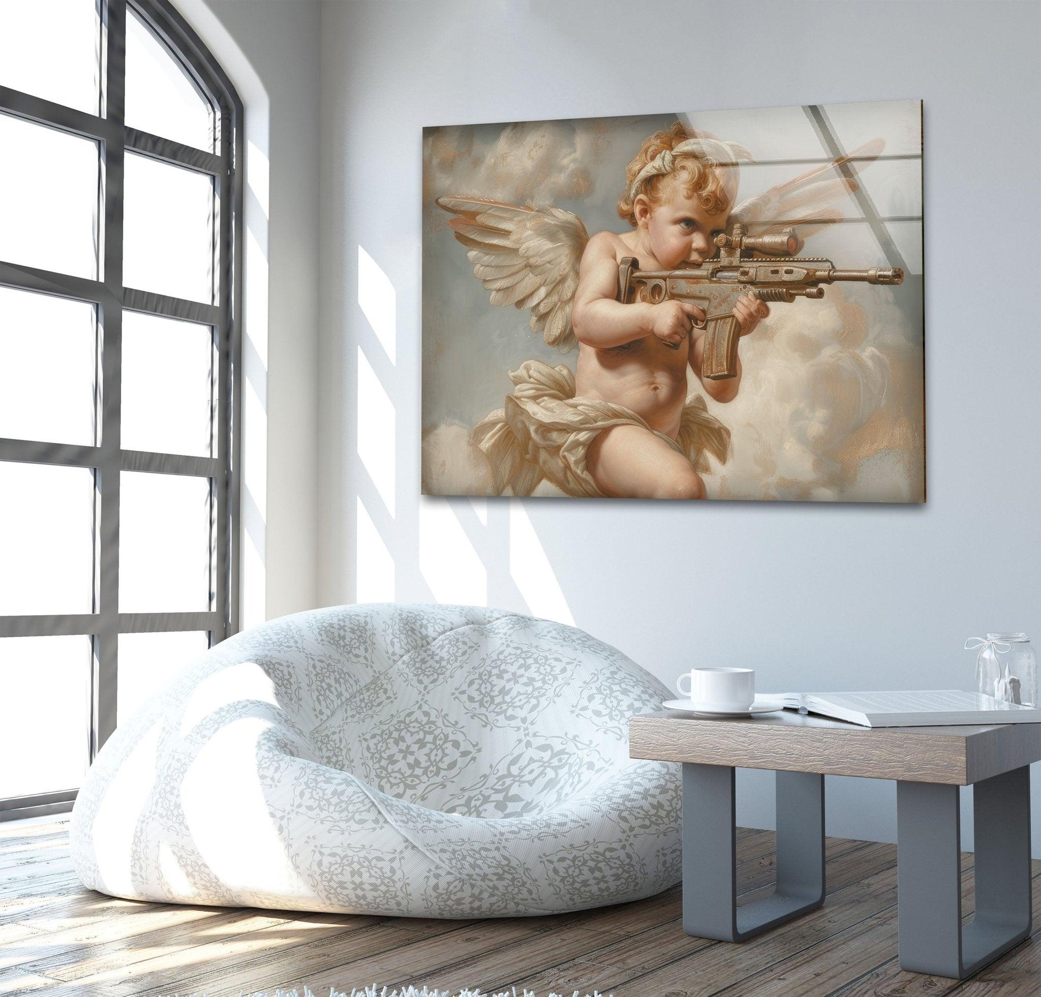 Baby Angel Glass Wall Art - Handcrafted Nursery Decor for Baby Rooms, Christening Gifts & Home Wall Decor | Perfect for Nurseries, Bedrooms & Spiritual Spaces