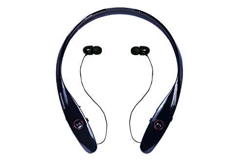 Tone Infinim HBS-900 Wireless Bluetooth Neckband Headphones with Retractable Earbuds, IPX7 Waterproof & Noise Canceling for Running, Gym, Sports - Compatible with iPhone, Android, LG (Black) | Perfect for Workouts, Commuting & Outdoor Activities