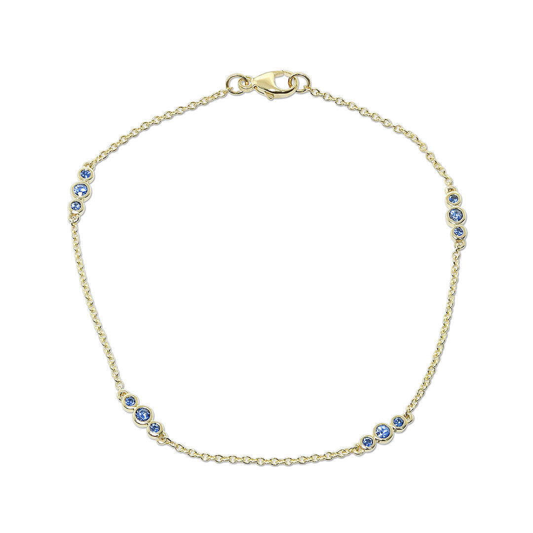 Blue Sapphire Triplet Bracelet for Women - Elegant Birthstone Jewelry Gift for Mom, Sister, or Friend | Perfect for Weddings, Anniversaries & Special Occasions