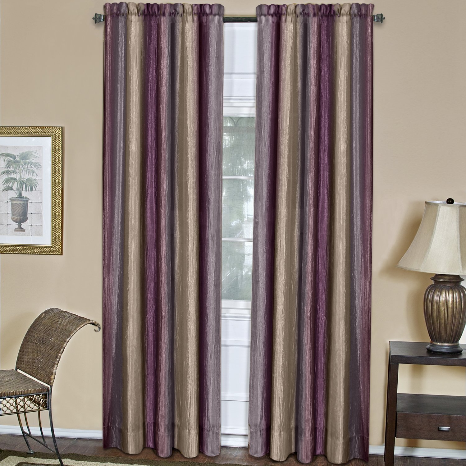 Ombre Window Curtains 50x84 Inches - Modern Semi-Sheer Single Panel Drape for Living Room & Bedroom - Purple Gradient Sheer Curtains for Home Decor, Photography Backdrop & Room Dividers