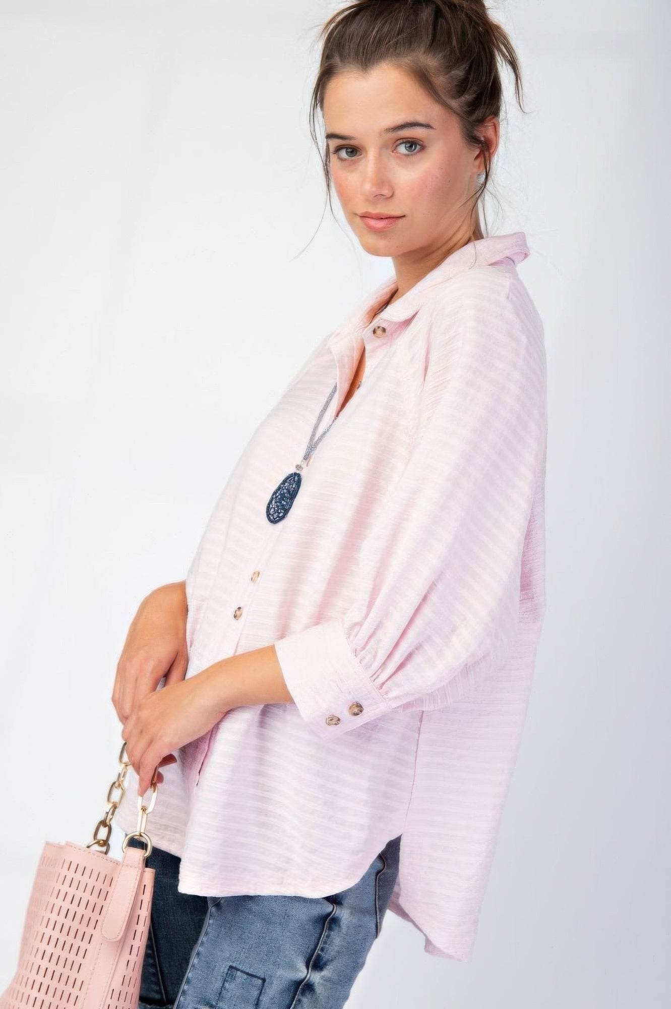Textured Woven Button Down Shirt for Men & Women - Casual & Office Wear - Perfect for Business, Dates & Everyday Outfits