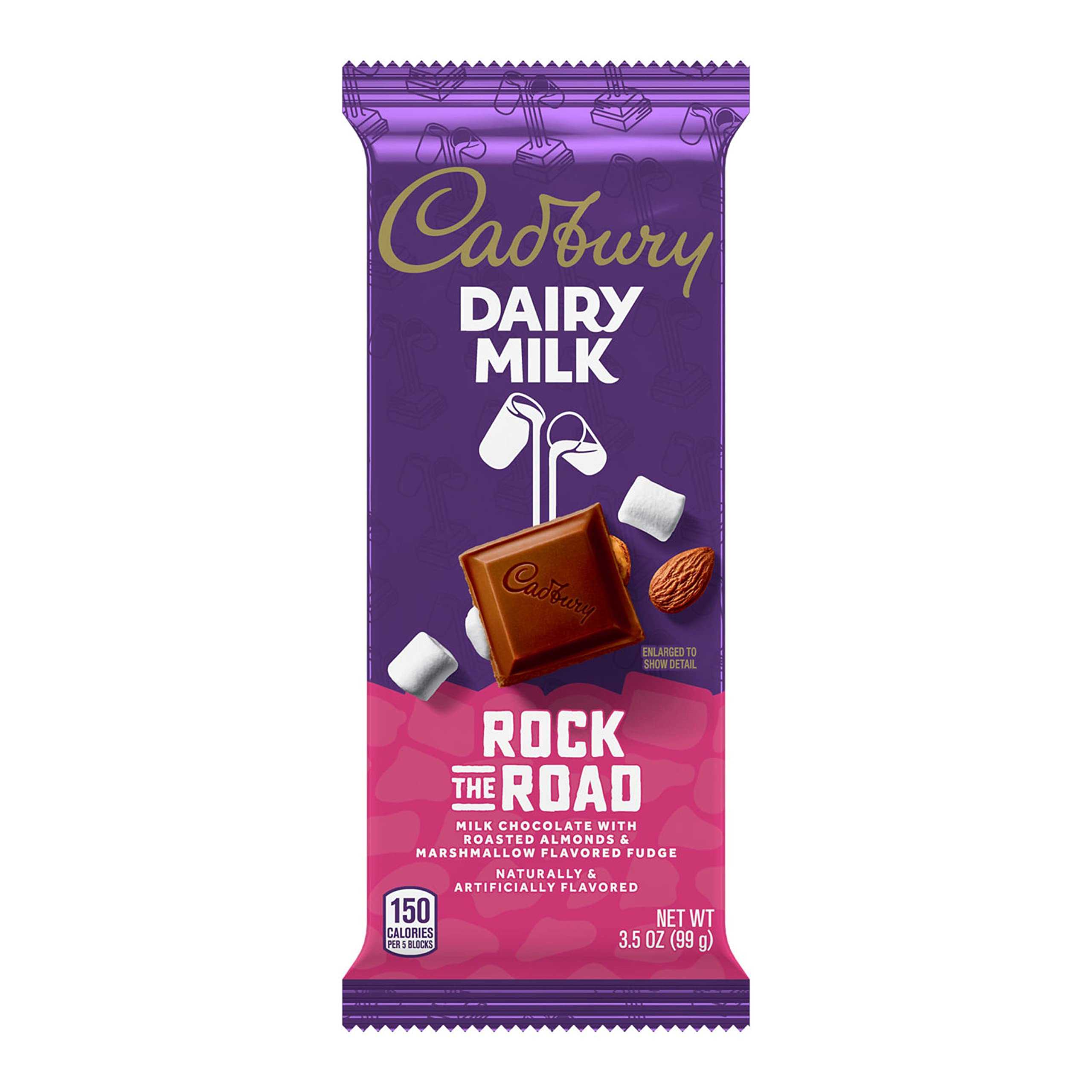 CADBURY DAIRY MILK Rock the Road Milk Chocolate Candy Bars - 14 Count (3.5 oz Each) - Perfect for Halloween Treats, Party Favors & Office Snacks