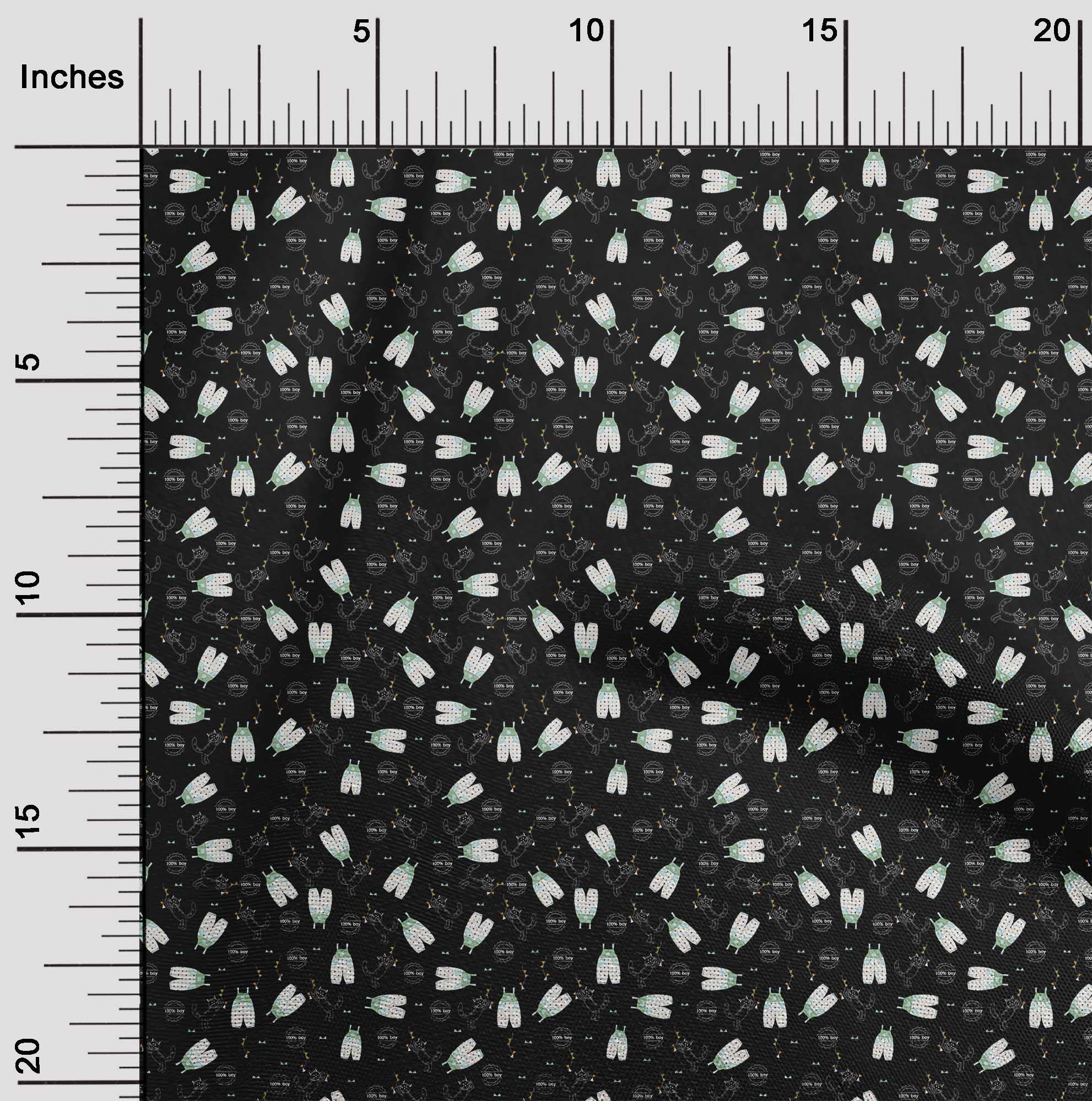 Premium Cotton Silk Black Fabric for Kids Clothing - 42 Inch Wide Printed DIY Sewing Material by The Yard | Perfect for Dresses, Skirts & Craft Projects
