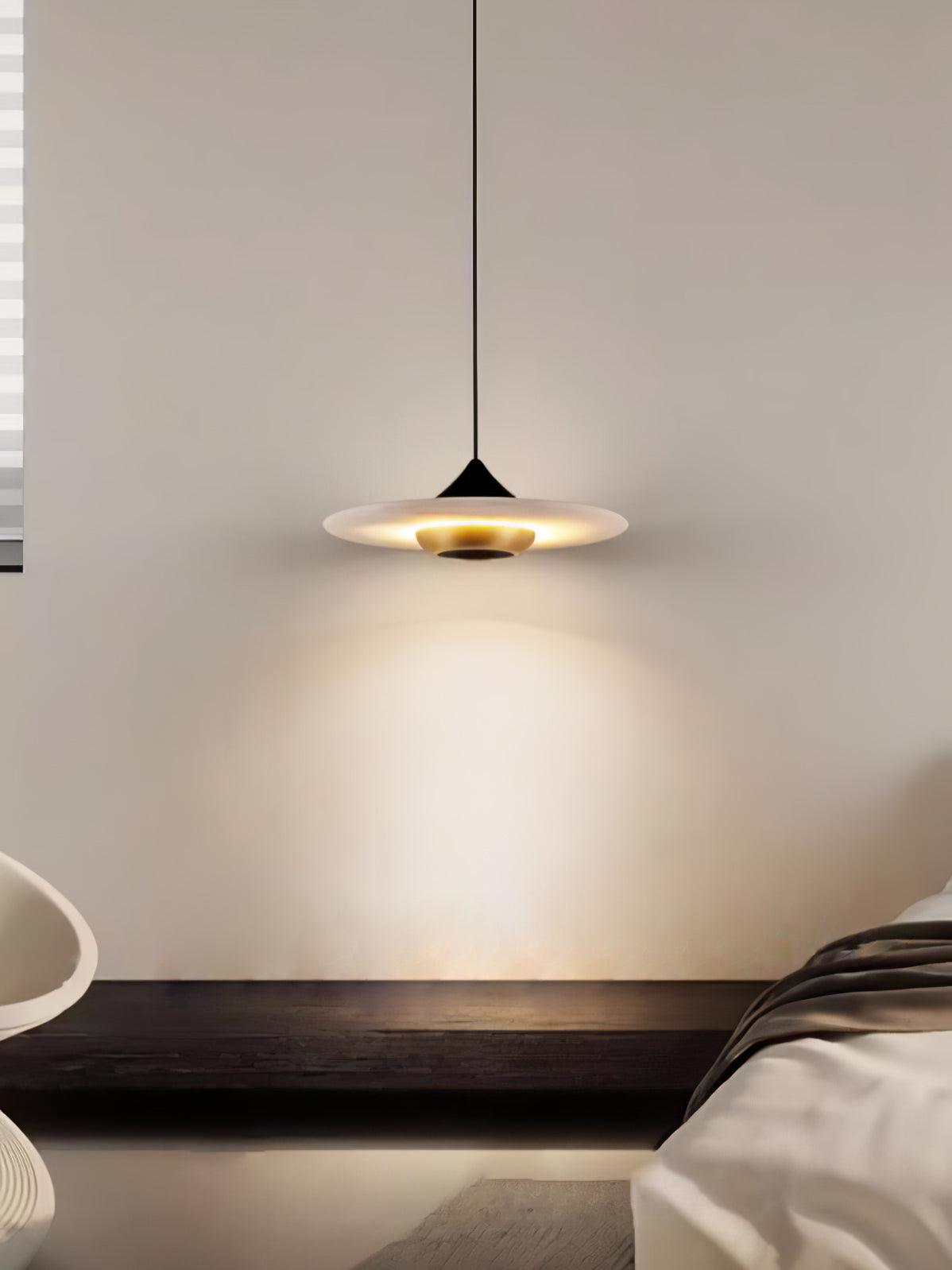 Modern UFO Flying Saucer Marble Pendant Light - Elegant Hanging Ceiling Lamp for Living Room, Dining Room, and Bedroom Decor
