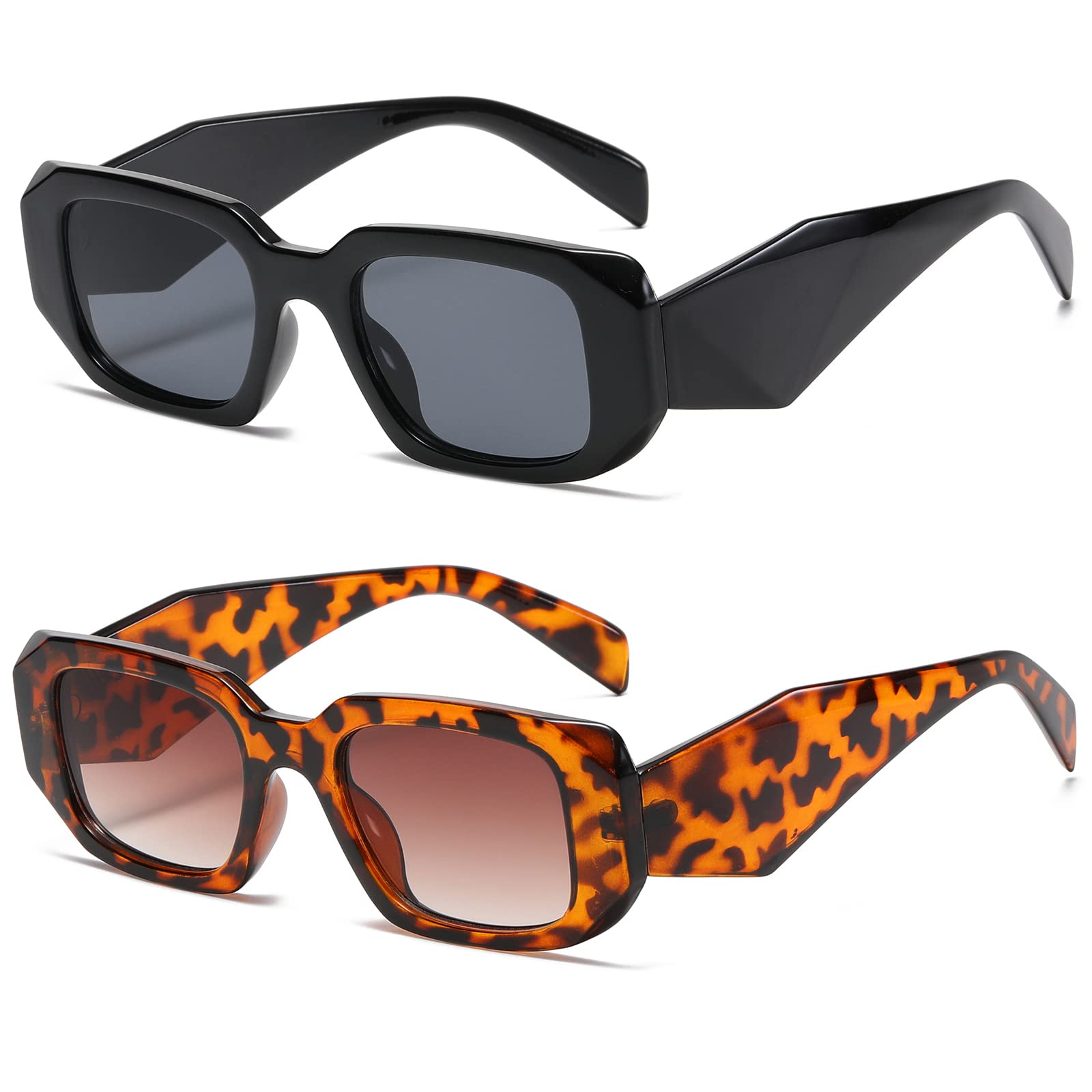 Trendy Retro Rectangle Sunglasses for Women UV400 Protection - Driving & Outdoor Fashion