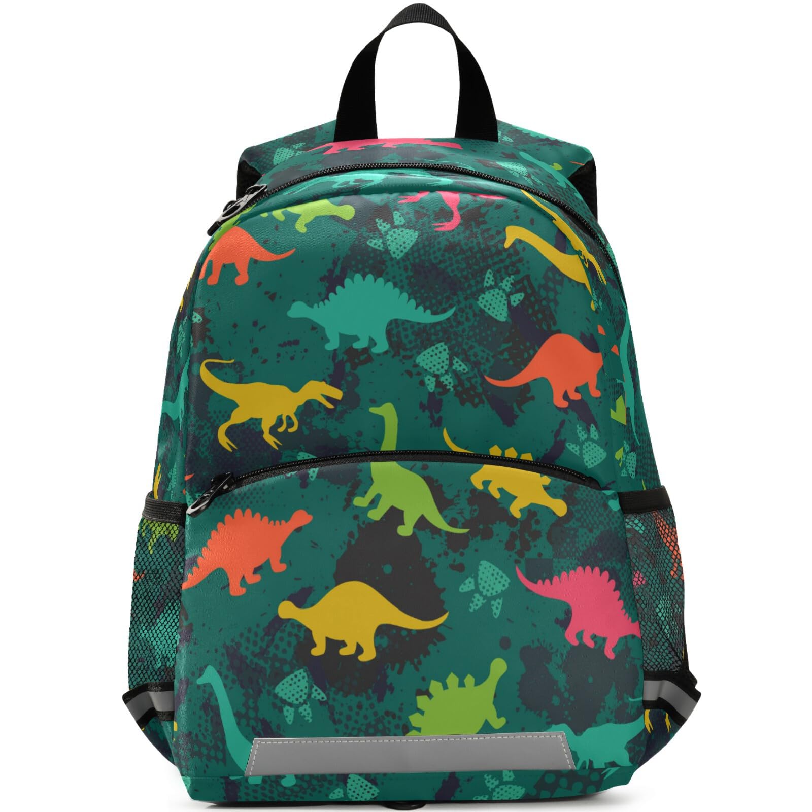 ZZKKO Dinosaur Themed Kids Backpack with Safety Leash - Anti-Lost Toddler Backpack for Boys & Girls, Preschool Daycare Bag (Green) - Perfect for School, Travel & Outdoor Adventures
