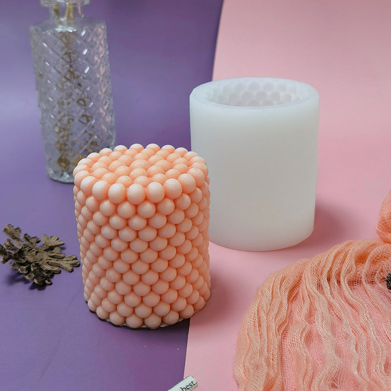 Bubble Shape Cylinder Silicone Candle Mold - 102mm Height - Perfect for DIY Candles, Home Decor, and Wedding Centerpieces