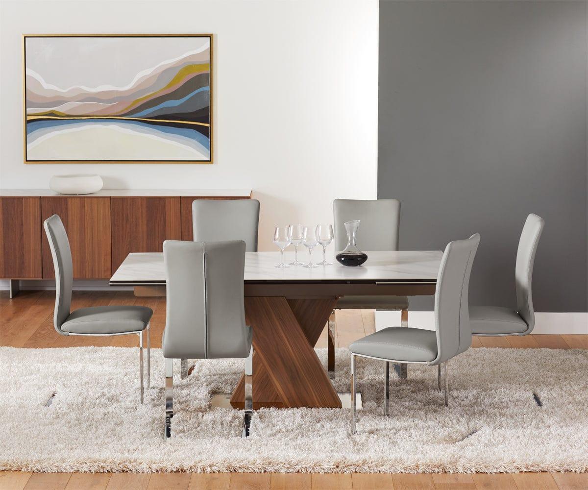 Modern Acero Extendable Dining Table - Expandable for 6-8 People - Perfect for Family Dinners & Entertaining Guests