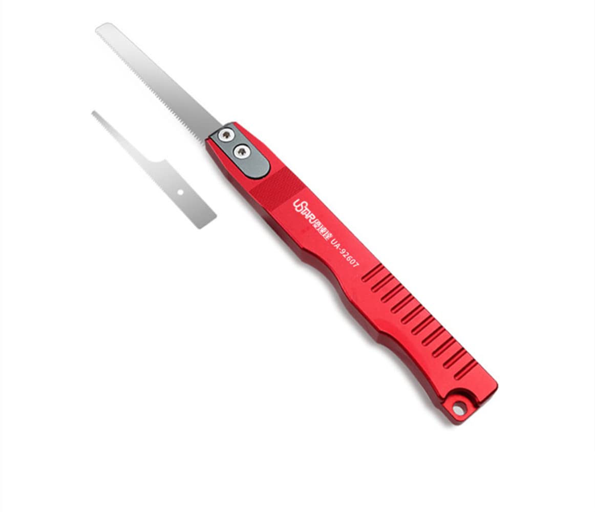Mini Hand Saw & Modeling Knife Set - Precision Hobby DIY Razor Saw for Crafting, Plastic Models, Tree Limb Cutting - Perfect for Woodworking, Model Building, and DIY Projects (Thin Double Hand Saw Kit)