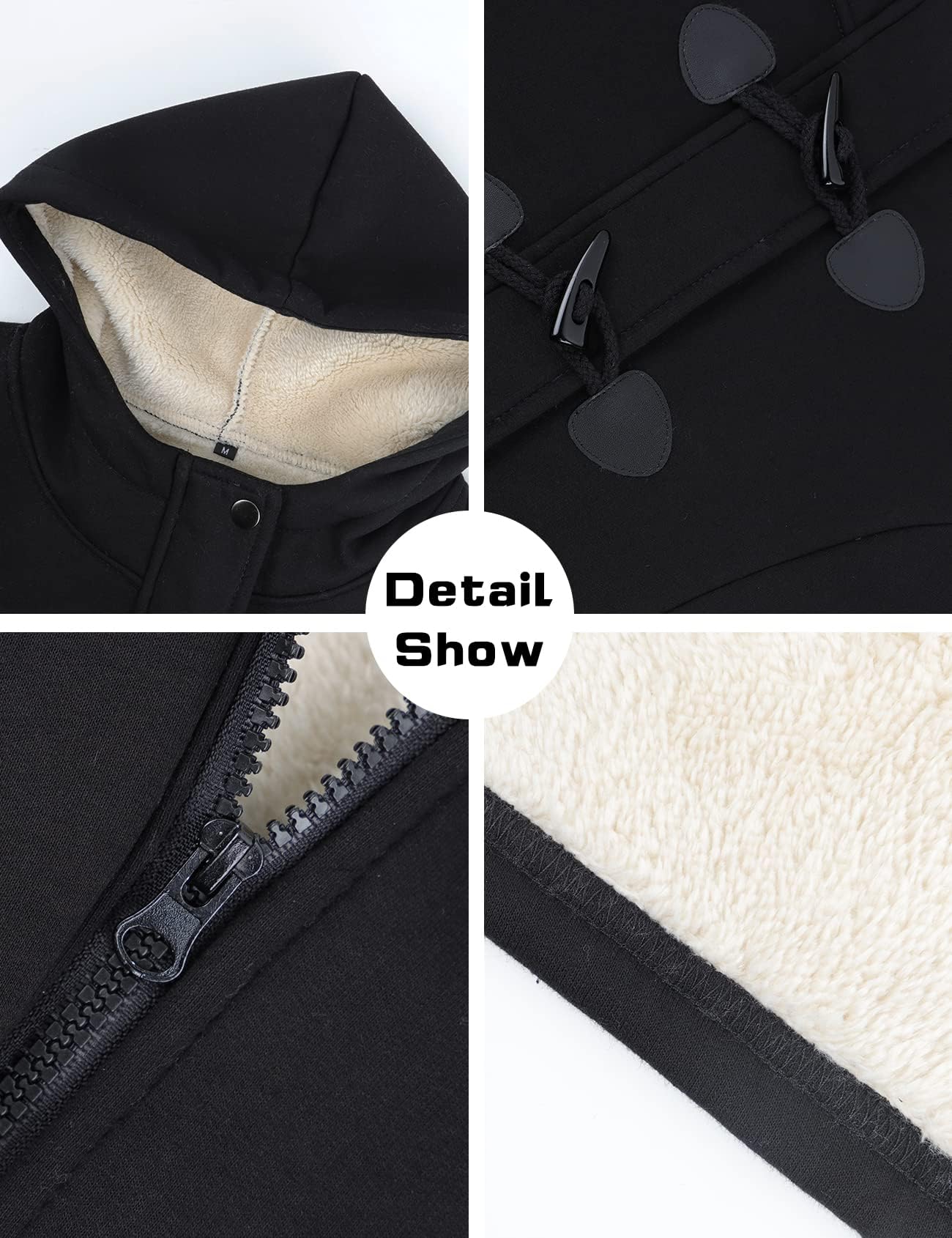 Women's Winter Jacket with Sherpa Lining - Fleece Hooded Duffle Coat for Cold Weather | Warm Toggle Coat for Outdoor Activities, Hiking & Casual Wear