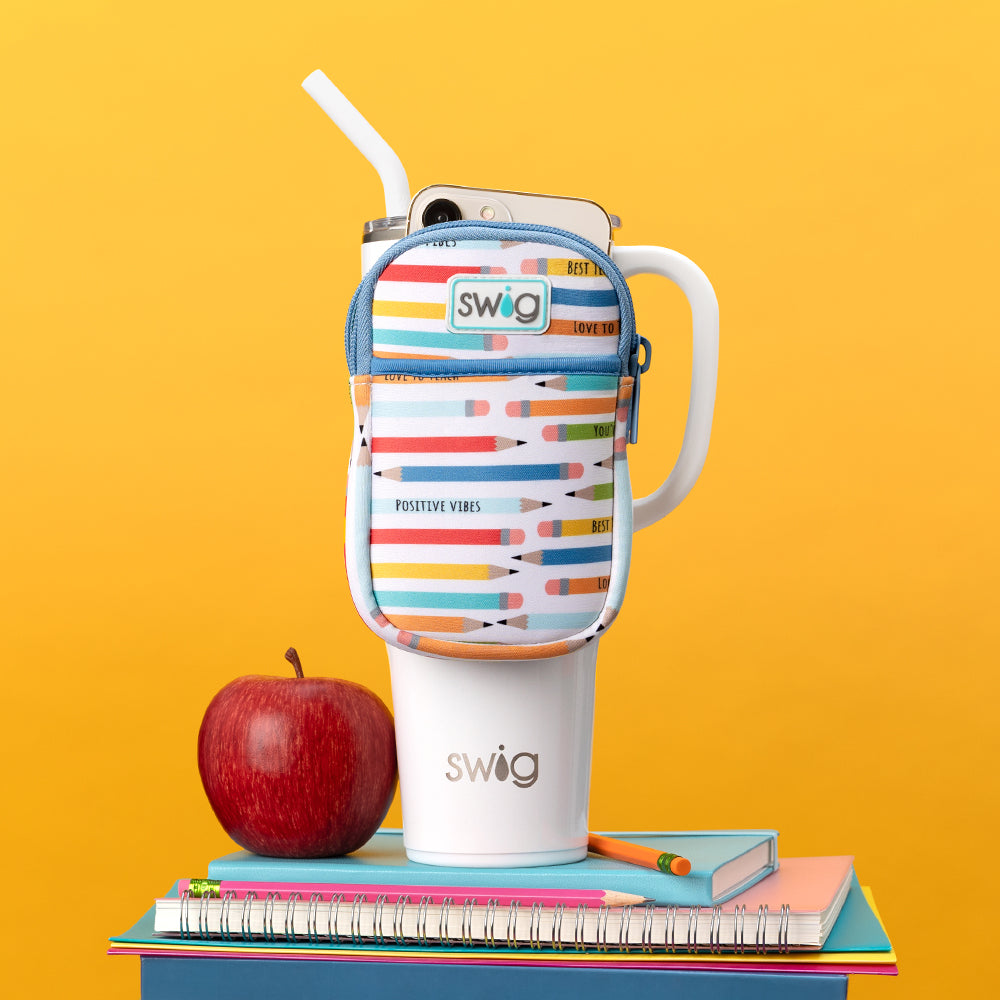 Teacher Life Mega Mug Pouch - Large Insulated Coffee Cup Holder for Teachers - Perfect for Classroom, Office & Commute