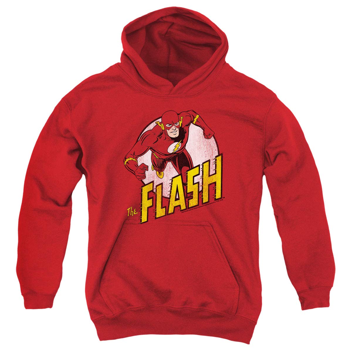 The Flash Fastest Man Alive Kids & Youth Pullover Hoodie with Stickers - Superhero Costume & Gift for Comic Fans