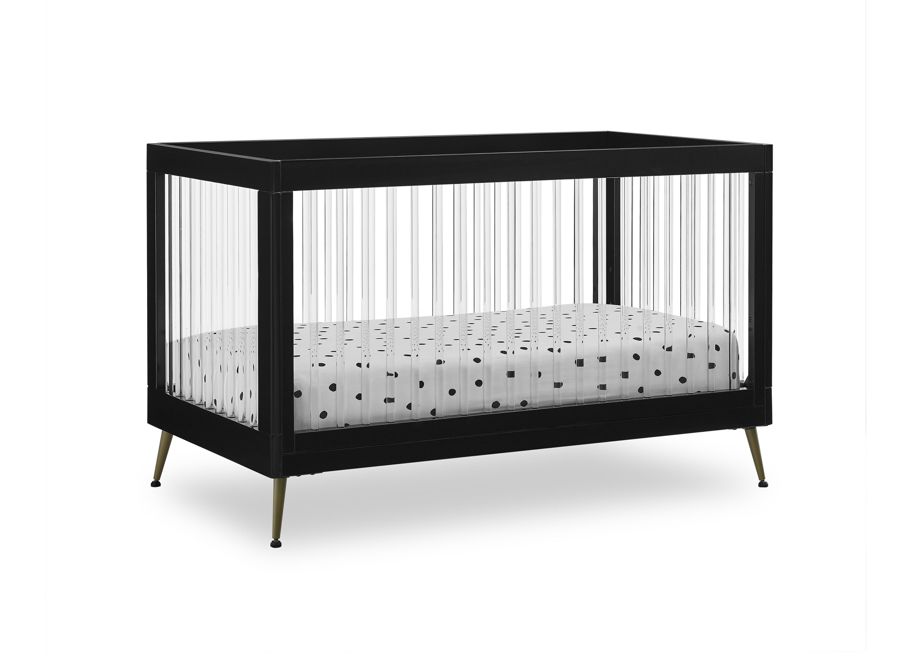 Sloane 4-in-1 Convertible Acrylic Baby Crib - Toddler Bed & Daybed - Nursery Furniture for Modern Homes