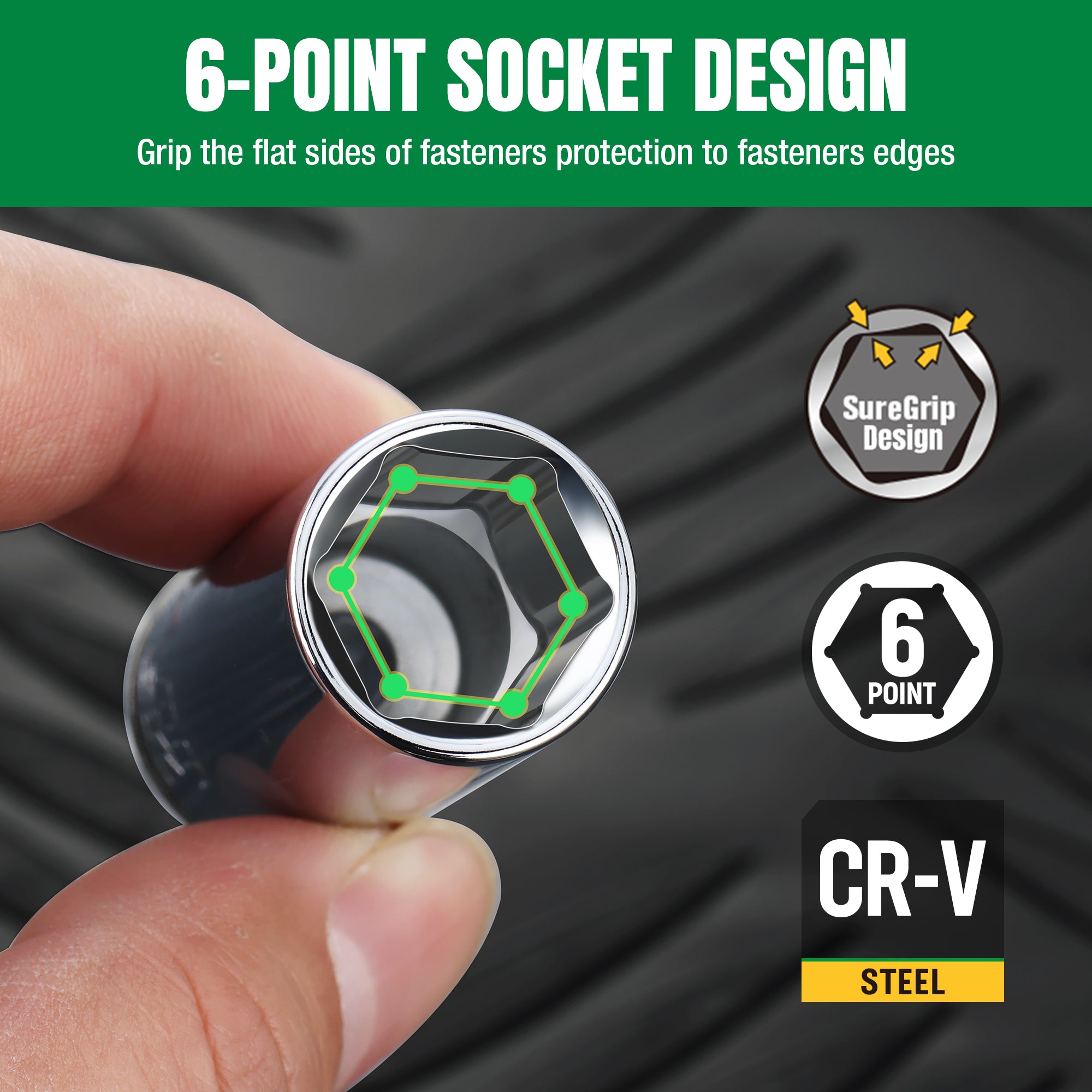 1/4 Inch Drive 11-Piece SAE 6-Point Deep Chrome Socket Set - Perfect for Automotive Repairs, DIY Projects, and Professional Mechanics