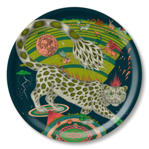 Jamida 15.5 Inch Round Serving Tray - Elegant Decorative Tray for Dining, Coffee Table, Kitchen & Home Decor - Perfect for Entertaining, Snacks, Breakfast in Bed
