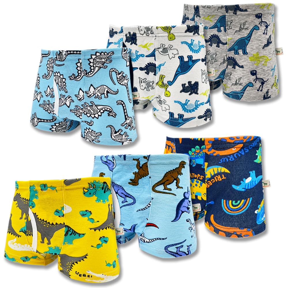 **Boys' Cotton Boxer Briefs 6-Pack - 100% Soft Breathable Underwear for Kids Size 1-18, No Built-In Labels - Perfect for School, Sports & Everyday Comfort**