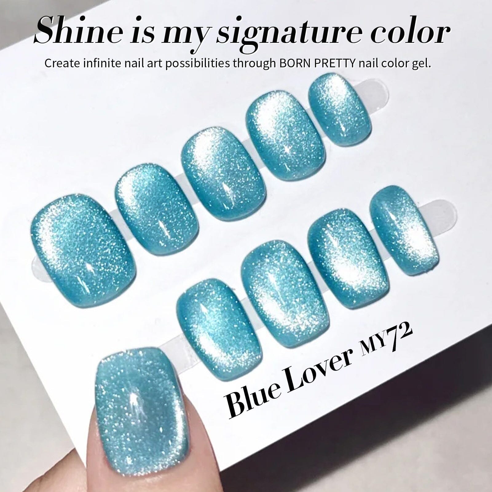 Blue Glass Cat Magnetic Gel Polish - 15ml MY72 Blue Lover Nail Art Kit for Home & Salon Manicure - Perfect for DIY Nails, Special Occasions & Gift Giving