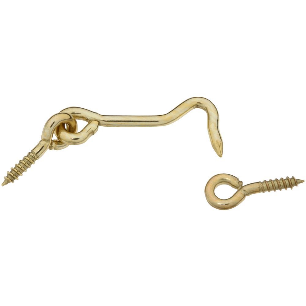 National Hardware N118-117 V2001 Solid Brass Hooks and Eyes - Durable Cabinet & Door Hardware for Home Organization