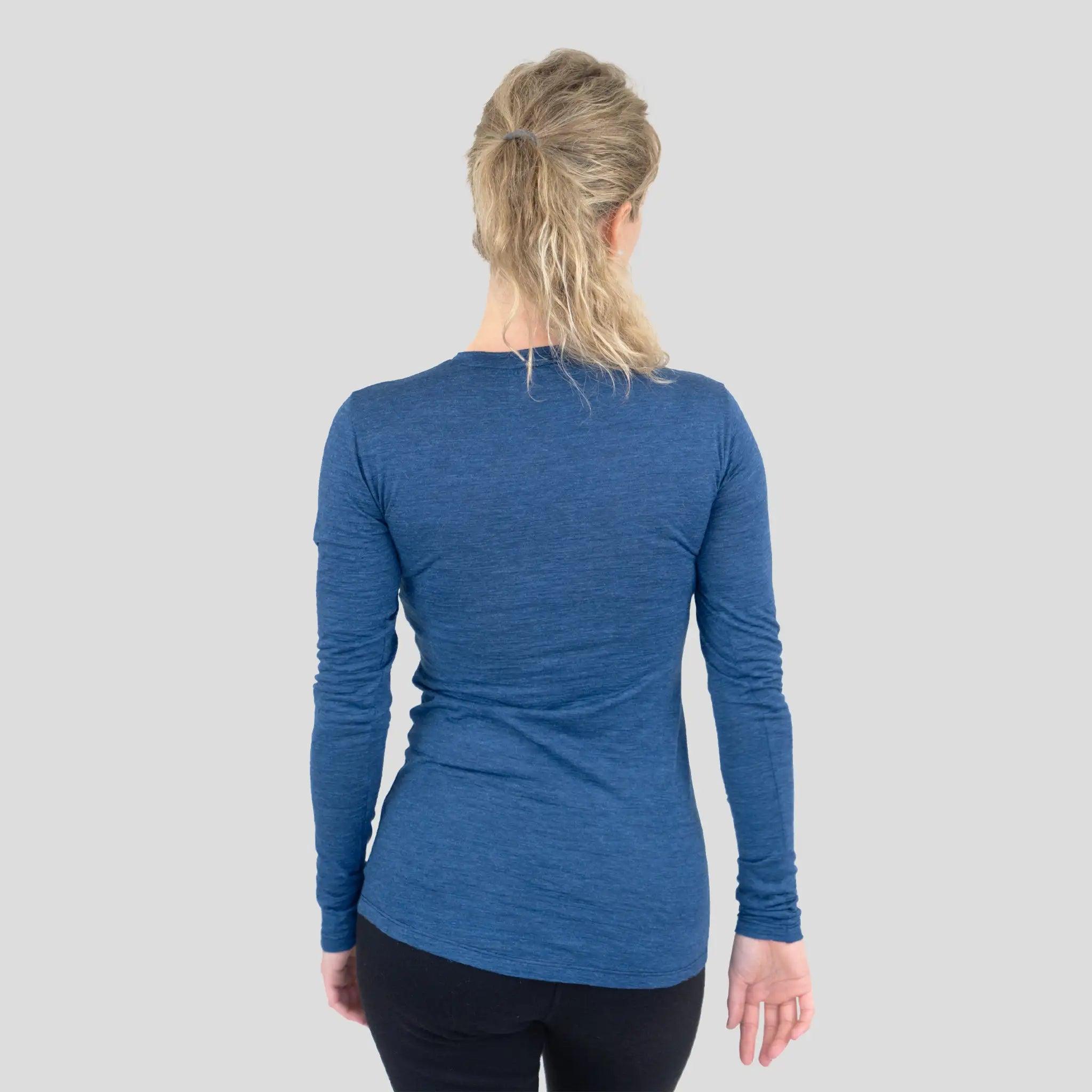 Ultralight Women's Alpaca Wool Long Sleeve T-Shirt - 160 GSM Soft & Warm Base Layer for Winter Hiking, Yoga & Casual Wear