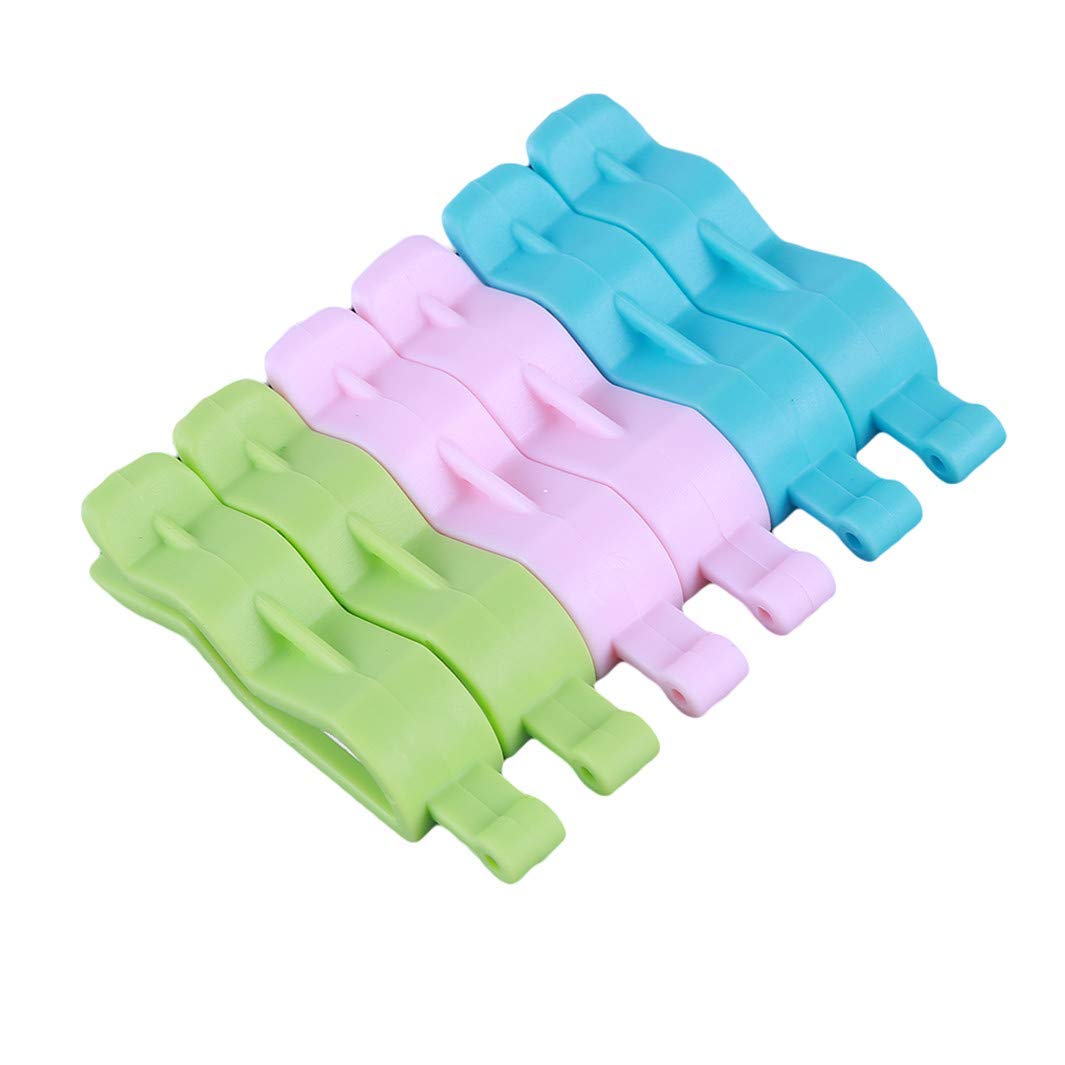 Colorful Trash Can Clips - 6Pcs Anti-Slip Garbage Bag Holders for Kitchen, Bathroom & Office - Creative Household Waste Bin Fixing Clips Set - Durable & Practical Home Organization Accessories