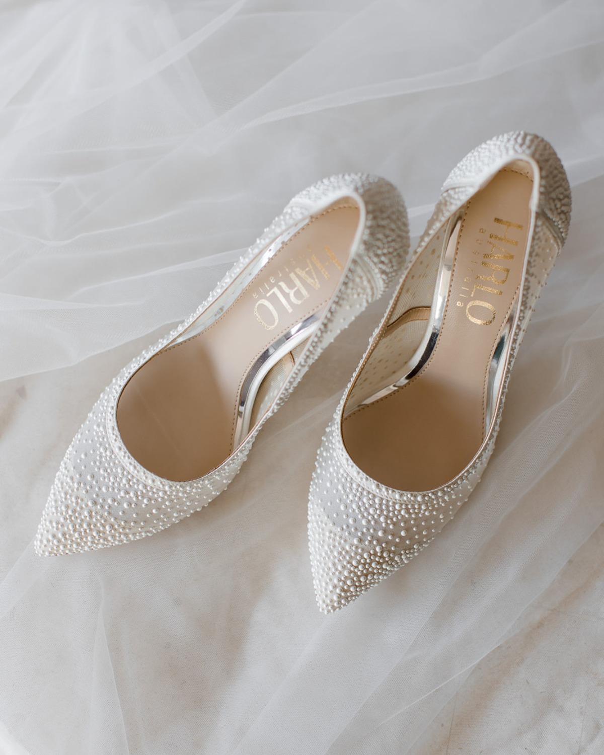 Elegant Demi Pointed Toe Pump with Pearls - Ivory Women's Dress Shoes for Weddings, Parties & Office Wear