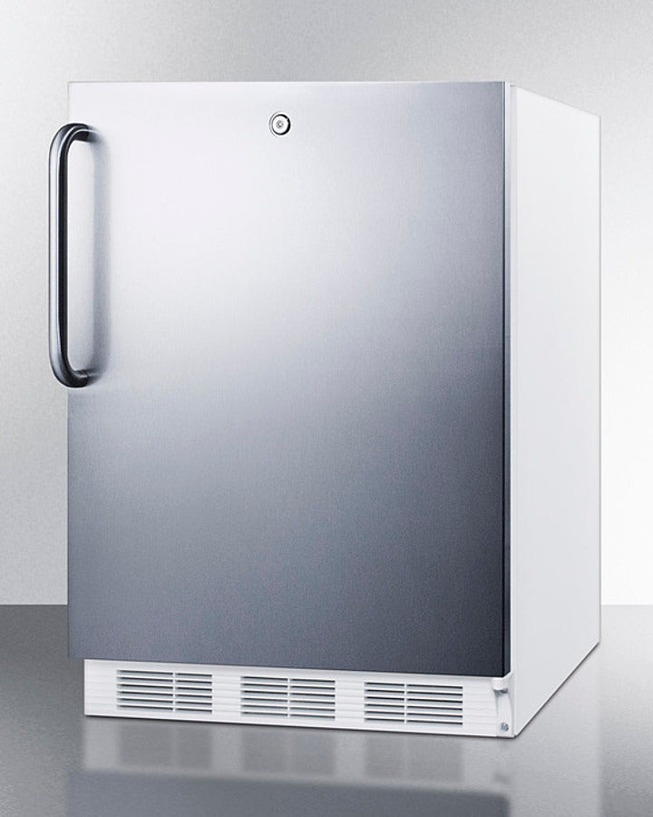 Accucold 24-Inch Wide ADA Compliant Refrigerator Freezer - CT66LWSSTBADA | Compact Under Counter Fridge for Home, Office, or Commercial Use