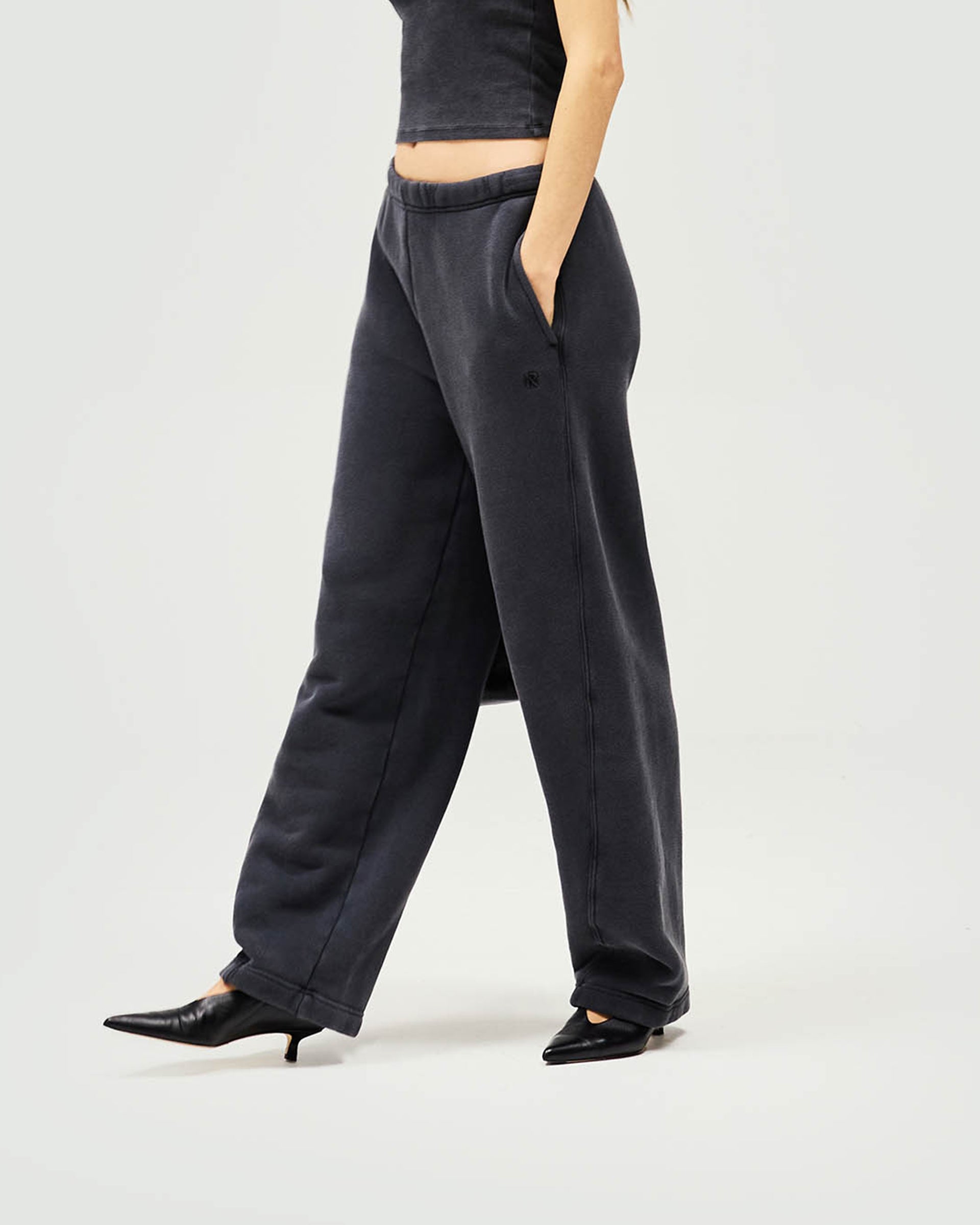 Initial Twisted Seam Jogger Pants for Men - Washed Black Casual Sweatpants | Comfortable Lounge Wear for Gym, Running & Everyday Use