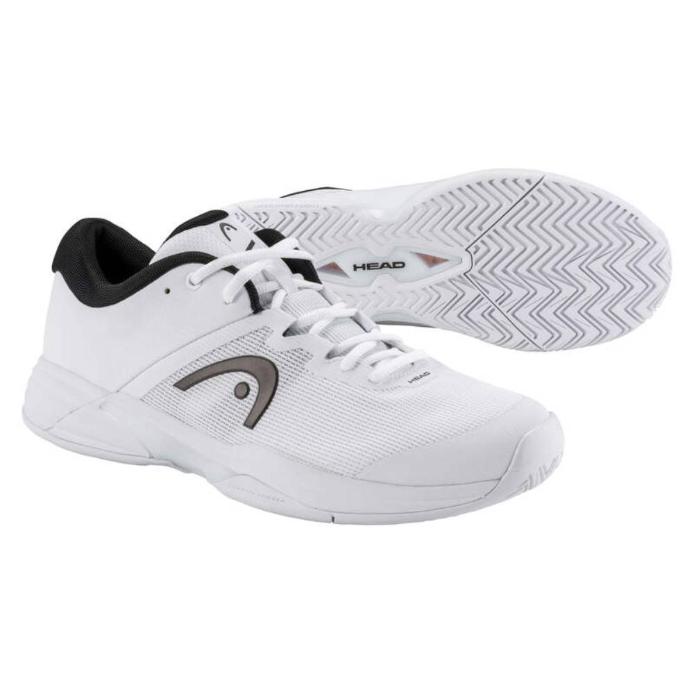 Head Revolt Evo 2.0 Men's Tennis Shoes - White/Black - Lightweight Performance Court Shoes for Competitive Play & Training