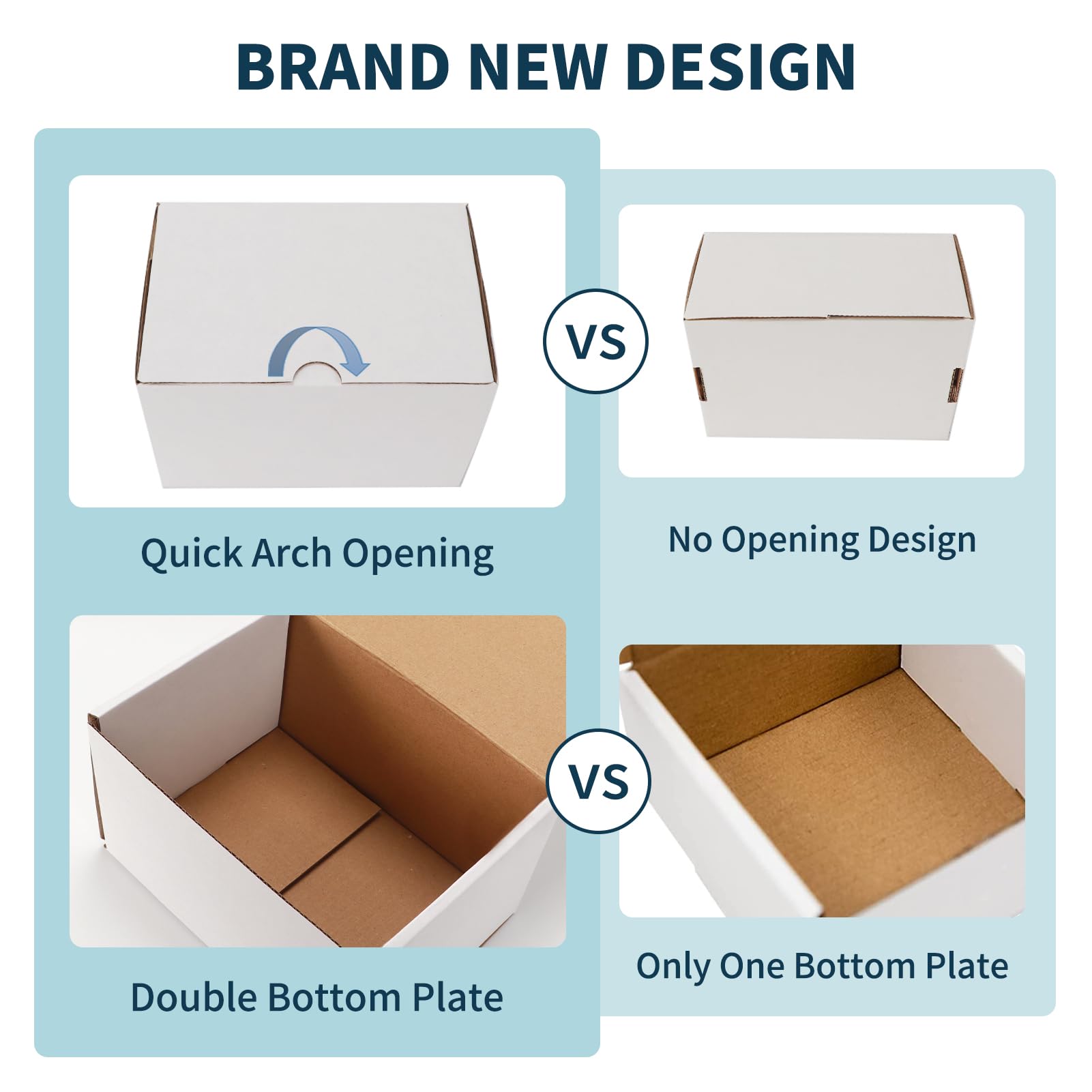 WIFTREY 50 Pack 7x5x4 Shipping Boxes - White Corrugated Mailers for Small Business & Ecommerce Shipping