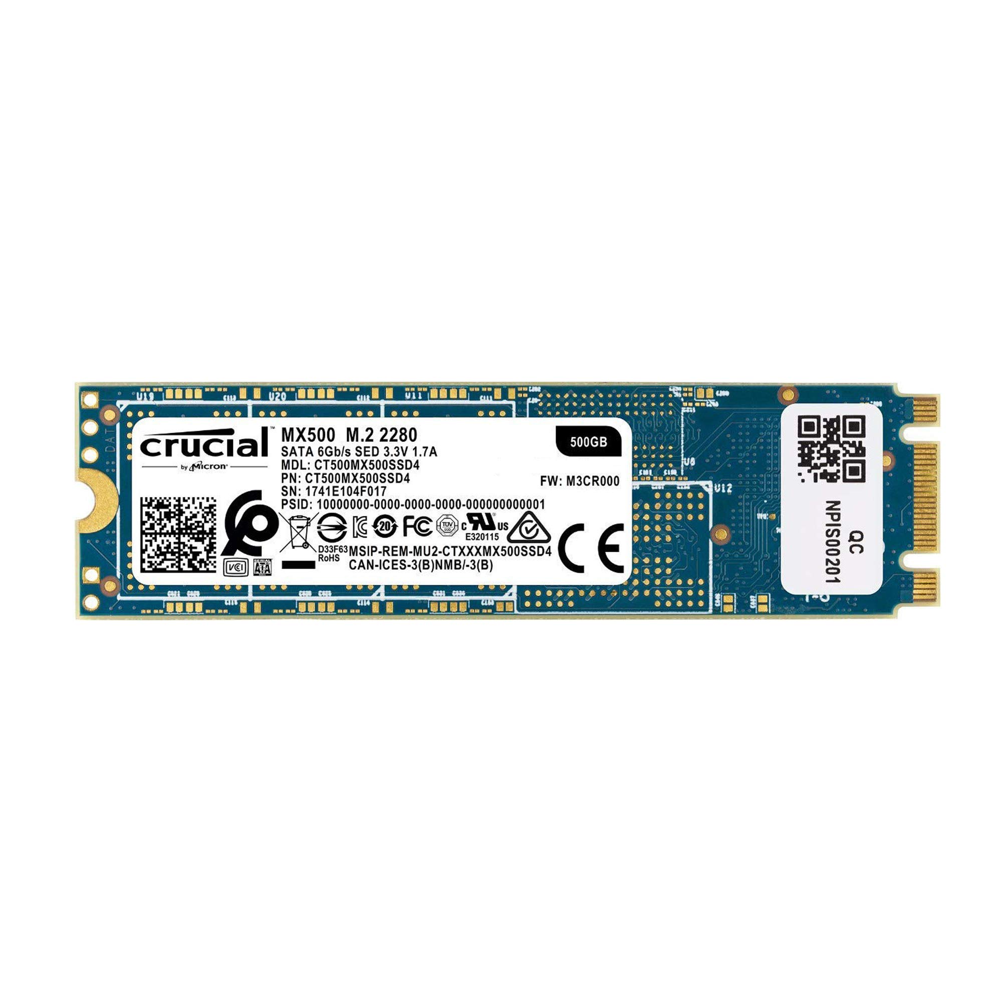 Crucial MX500 500GB M.2 SATA 6Gb/s SSD + 16GB (2x8GB) DDR4 2666MHz RAM Bundle - High Performance Storage & Memory Upgrade for Laptops, Notebooks, Gaming & Productivity