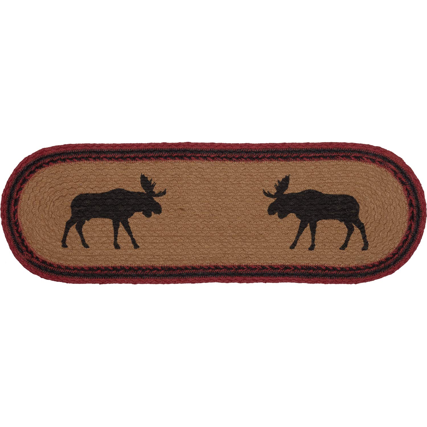 VHC Brands Cumberland Moose Rustic Decor Natural Jute Table Runner - 60