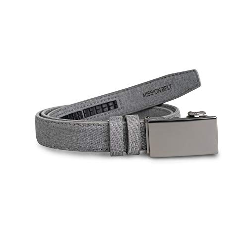 30mm Patina Buckle & Stone Gray Leather